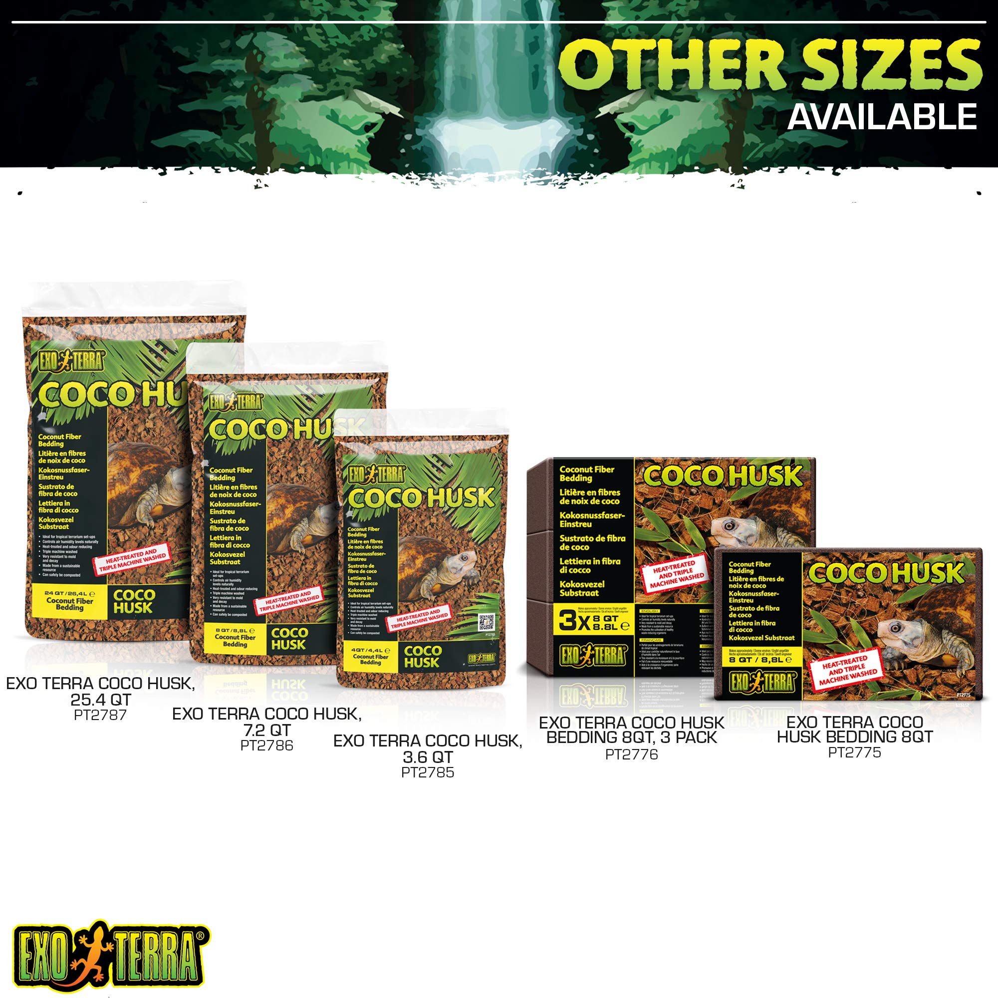 Exo Terra Coco Husk, 8 QT (8.8 L) – Coconut Fiber Reptile Bedding for Tropical Terrariums, Humidity-Holding Coco Fiber Substrate for Amphibians & Invertebrates - Image 6